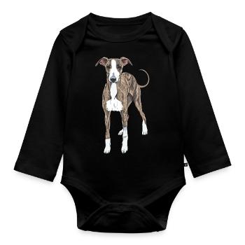 Lévrier italien - Body Bébé bio manches longues - noir - Devant