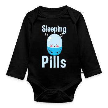 Étudiant de somnifères - Body Bébé bio manches longues - noir - Devant