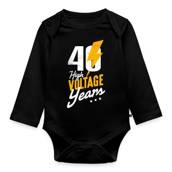 40th Birthday - Organic Longsleeve Baby Bodysuit - black - Front