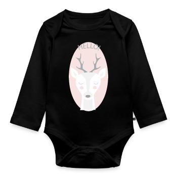 HELLO GAZELLE - Body Bébé bio manches longues - noir - Devant