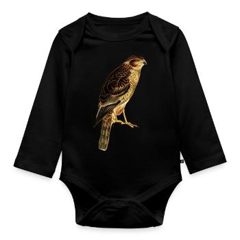 Bird of prey falcon - Organic Longsleeve Baby Bodysuit - black - Front