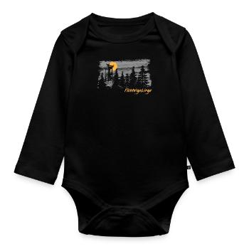 Fichtelgebirge Schneeberg Backöfele Pinselstrich - Baby Bio-Langarm-Body - Schwarz - Vorne