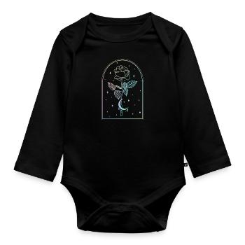 Mondsichel Rose Okkultes Hexenwerk Wicca Pastel - Baby Bio-Langarm-Body - Schwarz - Vorne