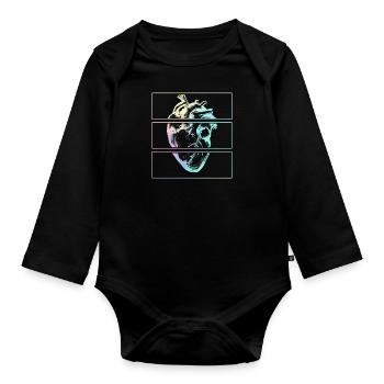 Coeur Anatomie Humaine Emo Pastel Goth - Body Bébé bio manches longues - noir - Devant