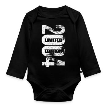 Limited Edition 2004, Geburtstag - 2004 geboren - Baby Bio-Langarm-Body - Schwarz - Vorne
