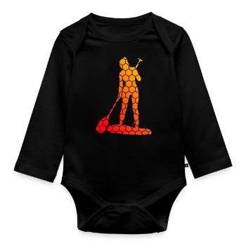 Standup Paddleboard Sup Femmes Hommes Standup Paddle - Body Bébé bio manches longues - noir - Devant
