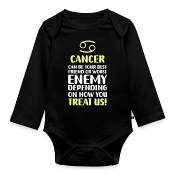 Zodiac Sign Astrology Moon Galaxy - Organic Longsleeve Baby Bodysuit - black - Front