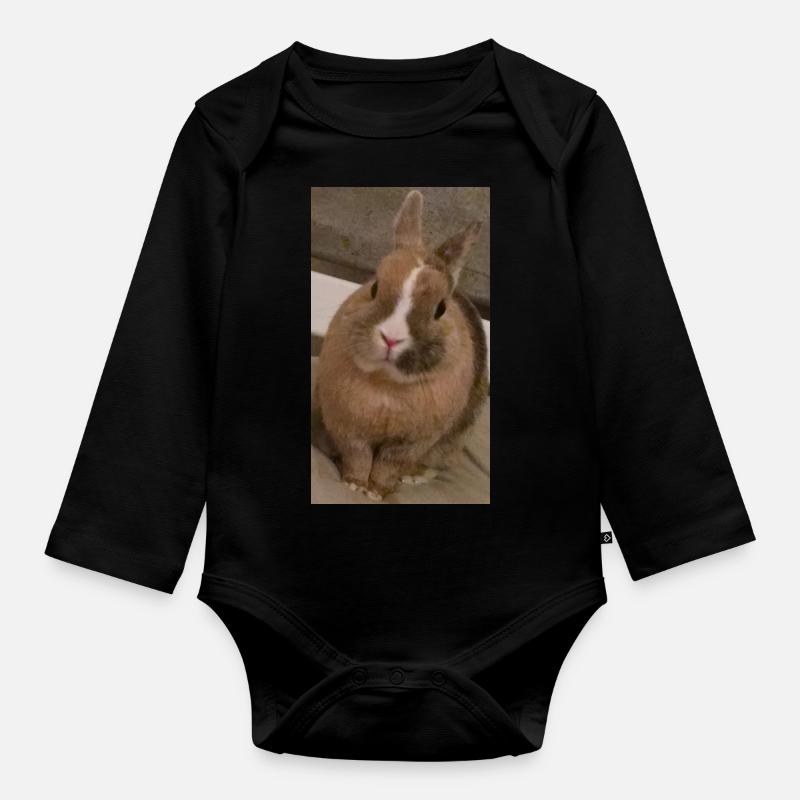 Rabbit - Organic Longsleeve Baby Bodysuit - black