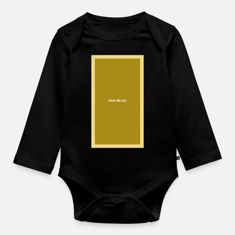wake me up - Baby Bio-Langarm-Body - Schwarz