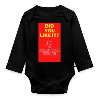DID YOU LIKE IT? - Organic Longsleeve Baby Bodysuit - black - Front