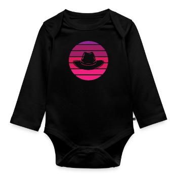 Countrygirl - Silhouette, Circle, Evening Sun - Organic Longsleeve Baby Bodysuit - black - Front