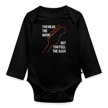 Vous entendez la musique et sentez la basse - Body Bébé bio manches longues - noir - Devant