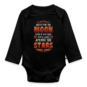 Sterne Sonne - Baby Bio-Langarm-Body - Schwarz - Vorne