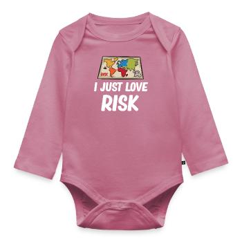 Risque - I just love risk - Body Bébé bio manches longues - mauve - Devant