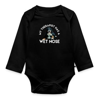 Bernese Mountain Dog - Organic Longsleeve Baby Bodysuit - black - Front