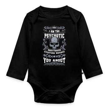 Sagittarius November Constellation - Organic Longsleeve Baby Bodysuit - black - Front