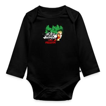 Femmes Vie Liberté,Liberté,Iran,Papillons - Body Bébé bio manches longues - noir - Devant