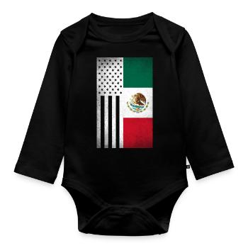 Mexiko Design für stolze mexikanische Amerikaner - Baby Bio-Langarm-Body - Schwarz - Vorne