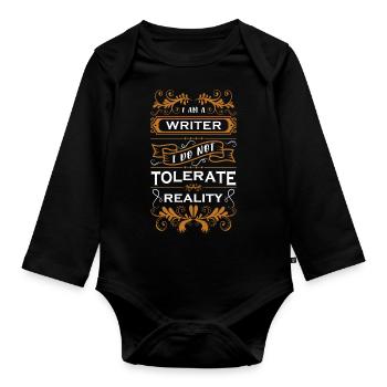 Author Editor Literature Book Author - Organic Longsleeve Baby Bodysuit - black - Front