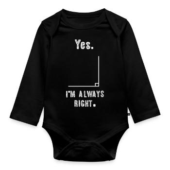 Funny Math Quote Math Teacher Math Sayings - Organic Longsleeve Baby Bodysuit - black - Front