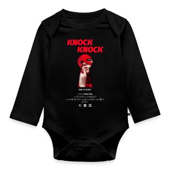 Knock Knock Gangster Girl - Baby Bio-Langarm-Body - Schwarz - Vorne