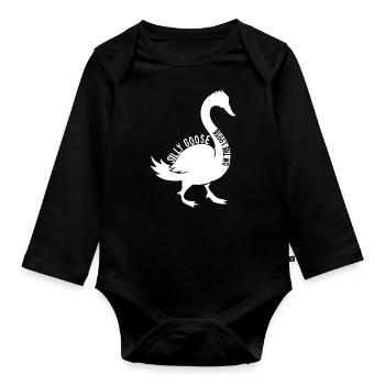 Alberne Gans auf freiem Fuß - Baby Bio-Langarm-Body - Schwarz - Vorne