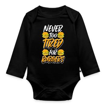 All you can eat counter meal Vielesser - Organic Longsleeve Baby Bodysuit - black - Front