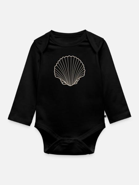 Shell - Organic Longsleeve Baby Bodysuit - black