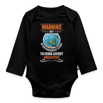 Fische Aquarianer Fisch Fischfutter - Baby Bio-Langarm-Body - Schwarz - Vorne