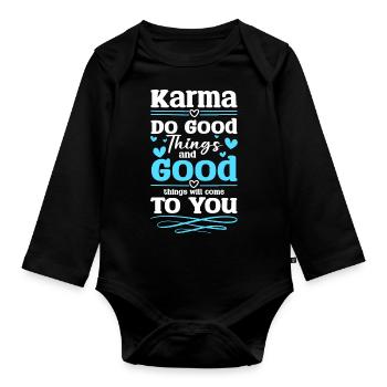 Fate Living Positively - Organic Longsleeve Baby Bodysuit - black - Front