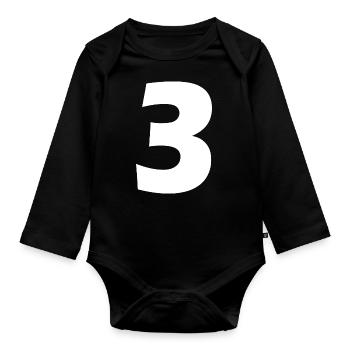 3 - Organic Longsleeve Baby Bodysuit - black - Front