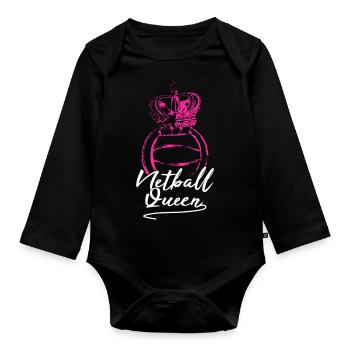 Netball Queen - Organic Longsleeve Baby Bodysuit - black - Front