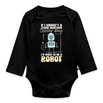 Technicien en robotique mécanique Android - Body Bébé bio manches longues - noir - Devant