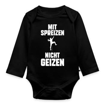 Bergsteigen Bouldern Klettern Kletterer - Baby Bio-Langarm-Body - Schwarz - Vorne