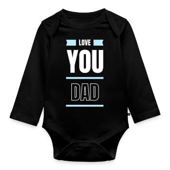 Bébé "LOVE YOU DAD" - Body Bébé bio manches longues - noir - Devant