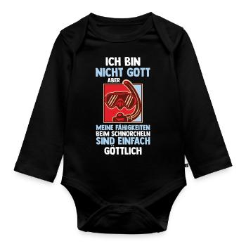Schullehrer Lehrer - Baby Bio-Langarm-Body - Schwarz - Vorne