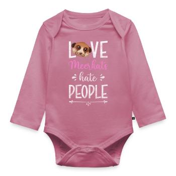 suricate afrique bande horizontale mignon - Body Bébé bio manches longues - mauve - Devant