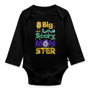 Horror Comic Figure Cute - Organic Longsleeve Baby Bodysuit - black - Front