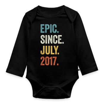 6 Years Old Epic Since July 2017 6th Birthday - Organic Longsleeve Baby Bodysuit - black - Front