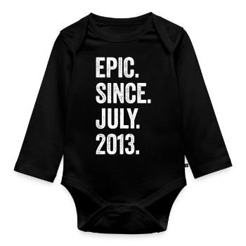 10e anniversaire 10 ans d’épopée depuis juillet 2013 - Body Bébé bio manches longues - noir - Devant