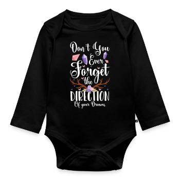 Dreams Aboriginal Spiritual Mandala - Organic Longsleeve Baby Bodysuit - black - Front