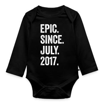 6 Years Old Epic Since July 2017 6th Birthday - Organic Longsleeve Baby Bodysuit - black - Front