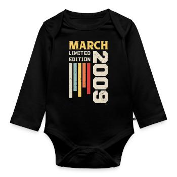 March 2009 - Birthday Gift March 2009 March - Organic Longsleeve Baby Bodysuit - black - Front