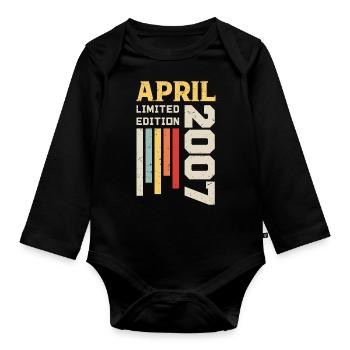 April 2007 - Birthday Gift April 2007 April - Organic Longsleeve Baby Bodysuit - black - Front