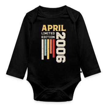 April 2006 - Birthday Gift April 2006 April - Organic Longsleeve Baby Bodysuit - black - Front