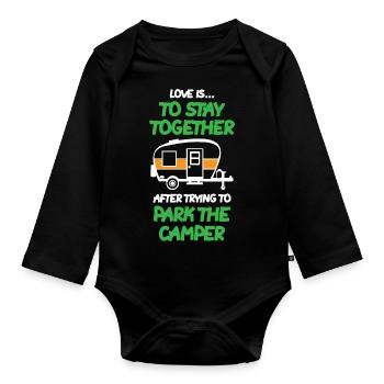 The Camper Van - Baby Bio-Langarm-Body - Schwarz - Vorne