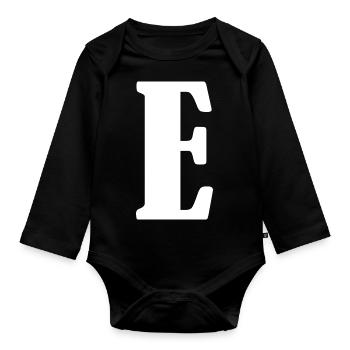 E - Organic Longsleeve Baby Bodysuit - black - Front