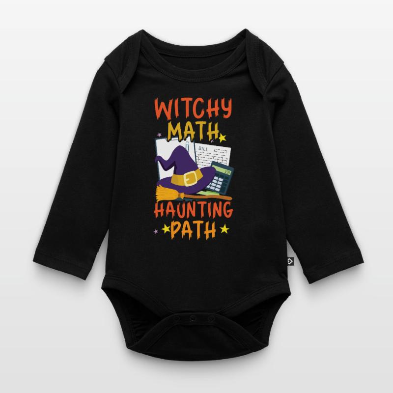 Witch Math Haunted Path Comptable Halloween Body Bébé bio manches longues