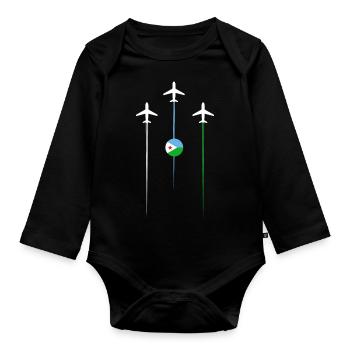 Dschibuti Fluggesellschaft - Baby Bio-Langarm-Body - Schwarz - Vorne