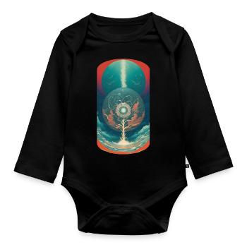 Sphere - Organic Longsleeve Baby Bodysuit - black - Front